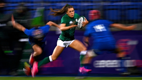 Béibhinn Parsons is action for Ireland against Italy last October