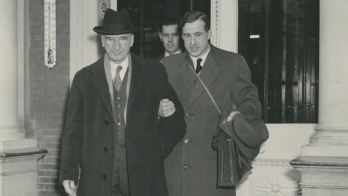 Former President Eamon de Valera with his son, gynaecologist Eamonn de Valera Jr (Photo: Courtesy UCD & OFM)