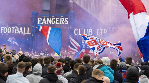 Crowds gathered outside Ibrox ahead of Rangers' game with St Mirren