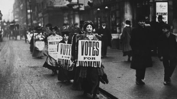 Suffragettes make their case for women to get the vote in London in 1910