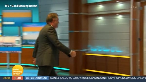 Piers Morgan storms off the set of Good Morning Britain / Image courtesy of ITV