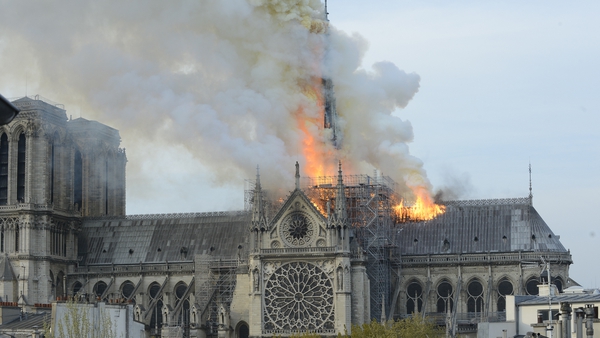 Notre-Dame ablaze on April 15, 2019.