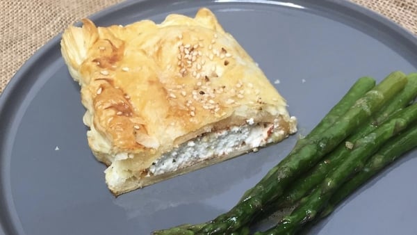 Paul Flynn's goat's cheese and chutney pie.