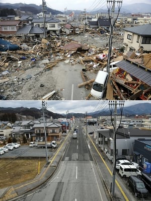 The town of Ofunato in Iwate prefecture was among the worst affected by the tsunami
