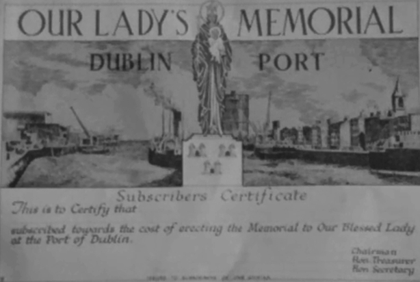 Our Lady's Memorial subscription certificate