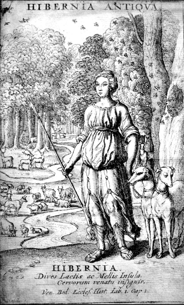 Hibernia illustration from the 17th century