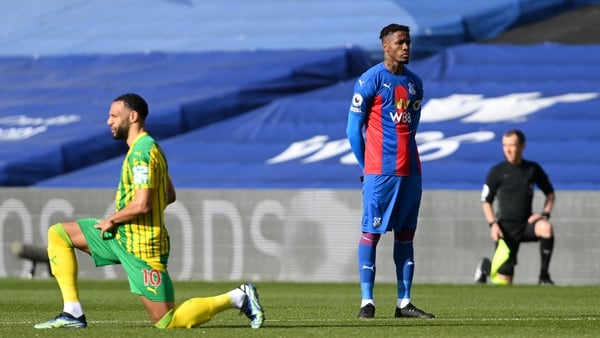 Wilfried Zaha became the first Premier League player not to take a knee in solidarity with the Black Lives Matter movement