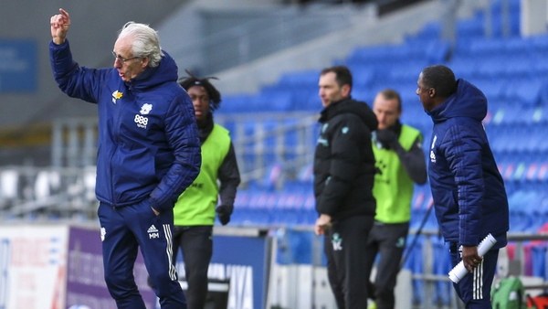 It was a frustrating day for Mick McCarthy (L)