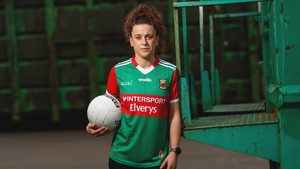Kathryn Sullivan poses in the the new home jersey which will be worn by all Mayo inter-county footballers and hurlers for the 2021 season