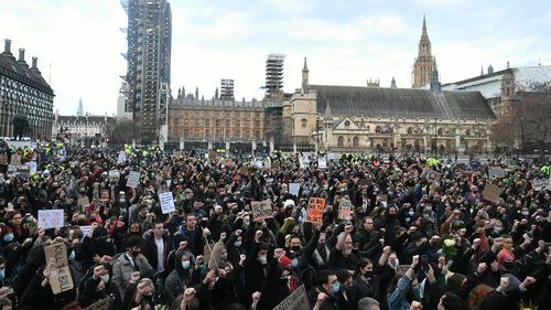 The vigil was held at Parliament Square in Westminster