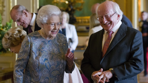 President Michael D Higgins pictured with Queen Elizabeth during his 2014 State visit to the UK