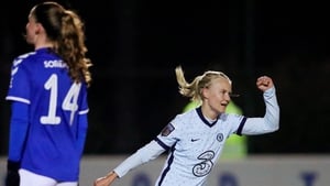 Pernille Harder celebrates her goal