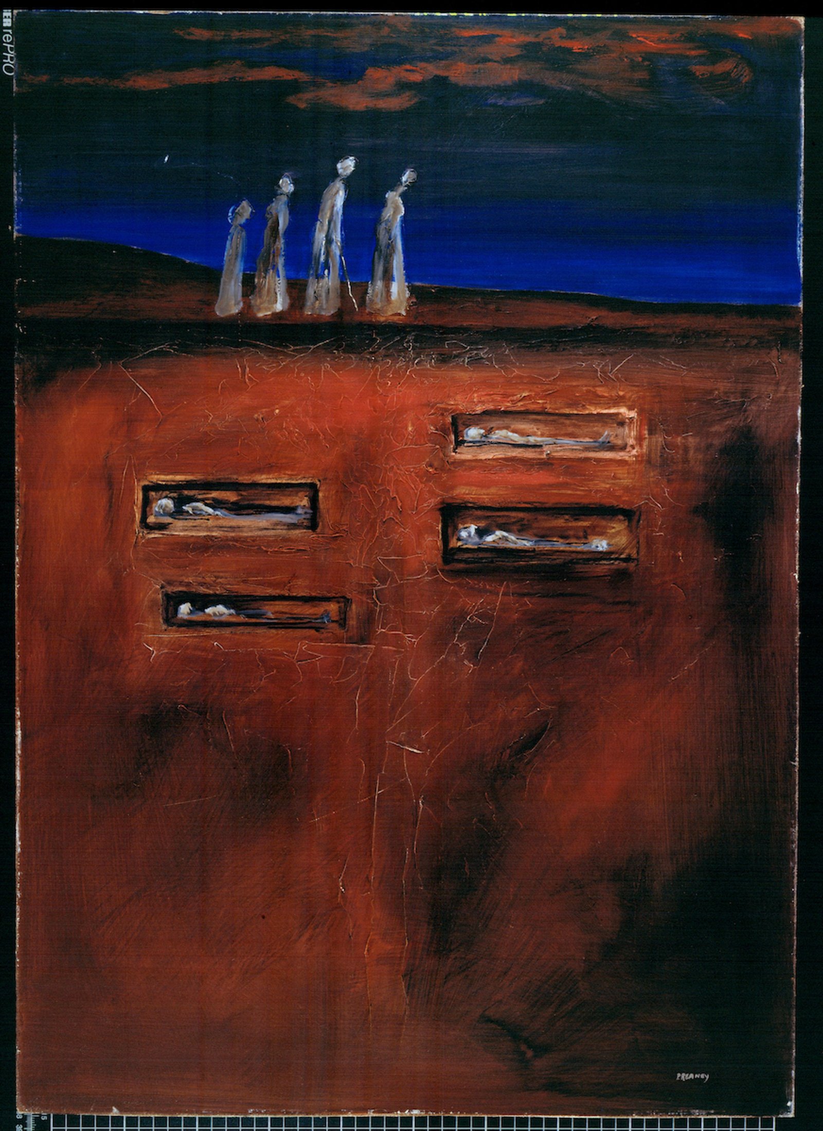 Image - Departure by Pádraic Reaney
b. 1952 (1995). Image copyright Pádraic Reaney. Image courtesy of Ireland's Great Hunger Museum at Quinnipiac University