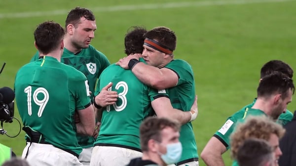 CJ Stander embraces Robbie Henshaw at full-time