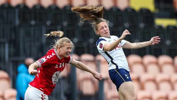 Bristol City's Jemma Purfield (left) and Tottenham Hotspur's Angela Addison