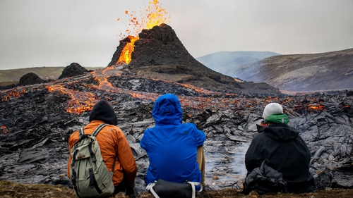 The volcano can be reached after a 90-minute hike from the nearest road