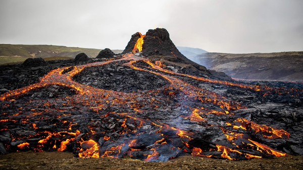 Icelandic experts, who initially thought the eruption near Mount Fagradalsfjall would be a short-lived affair, now think it could last several weeks or more (File pic)