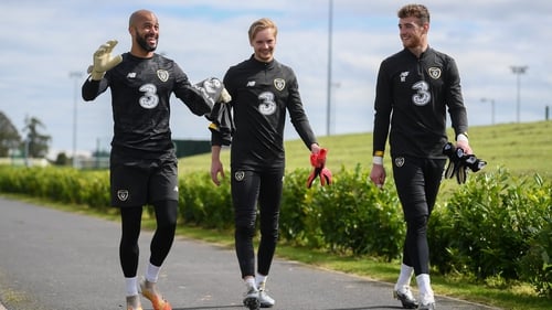 "Next man in" - Mark Travers (right) looks set to start in Serbia due to injuries to Darren Randolph and Caoimhin Kelleher