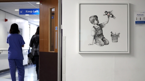 The artwork first appeared at Southampton General Hospital on England's south coast, during the first wave of the global coronavirus crisis in May last year