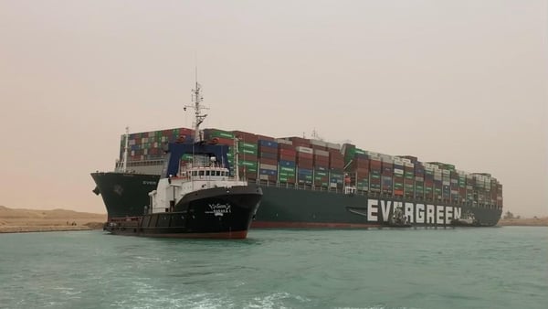 The vessel got diagonally stuck in the narrow but crucial global trade artery in a sandstorm on 23 March