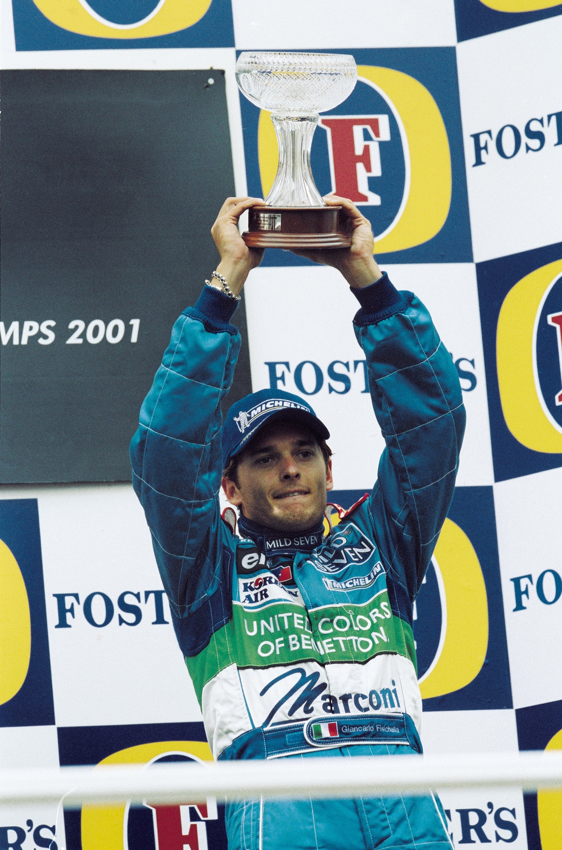 Image - Fisichella after finishing third in Spa in 2001 for Benetton