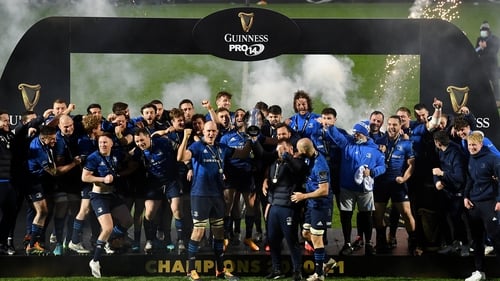 Leinster celebrate their eighth Pro14 title