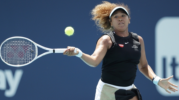 Naomi Osaka landed just 41% of her first serves in her defeat to Maria Sakkari