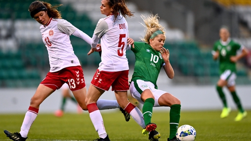 Ireland played better in the second half but Denmark's first-half strike proved the difference