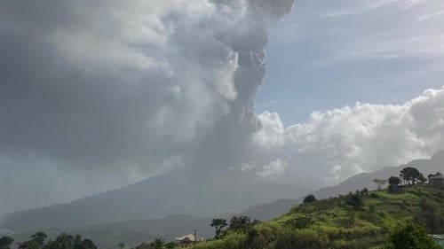 Thousands flee as Caribbean island volcano erupts