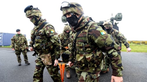 Members of the Irish Defence Forces preparing for UN peacekeeping duties in Lebannon in 2021