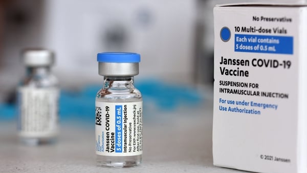 Vials of the Janssen vaccine from Johnson & Johnson