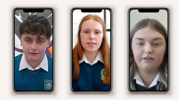 Daniel McKernan from Largy College in Co Monaghan, Róise O'Donnell from Mercy Secondary School in Tralee and Kate Jackson from St Leo's College in Carlow are taking part in YSI