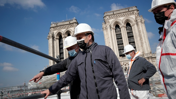 Emmanuel Macron visits Notre-Dame