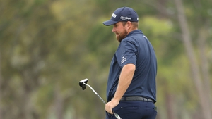 Shane Lowry reacts to his putt on the 17th green