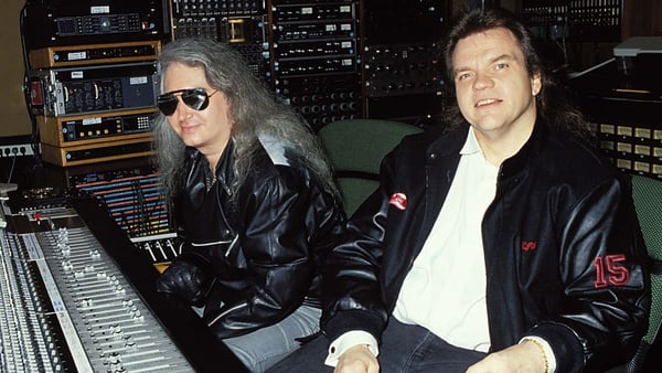 Jim Steinman and Meat Loaf during the recording of Bat Out of Hell II: Back Into Hell in Los Angeles in 1991