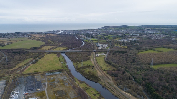 An aerial shot of Arklow, where SSE Renewables is proposing to develop the onshore grid infrastructure associated with the Arklow Bank Wind Park Phase 2