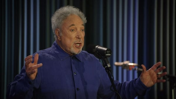 Tom Jones performing on The Late Late Show