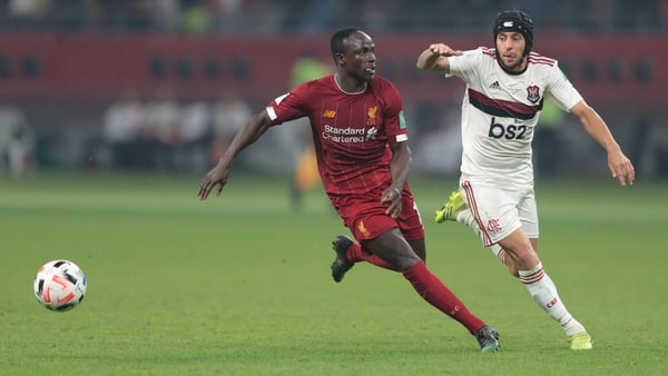 Liverpool's Sadio Mane in action against Rafinha of Flamengo during the 2019 Club World Cup final