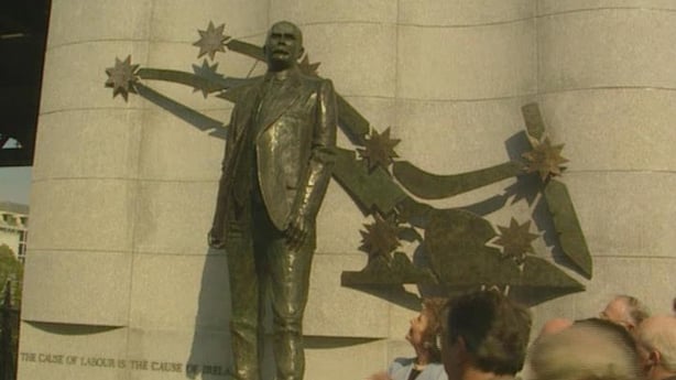 Unveiling of James Connolly Statue in Dublin (1996)