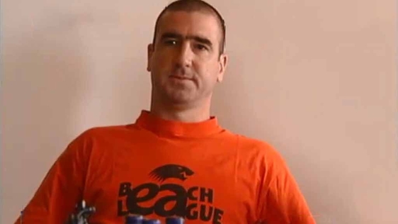 Eric Cantona at a press conference in Dublin, 2001.