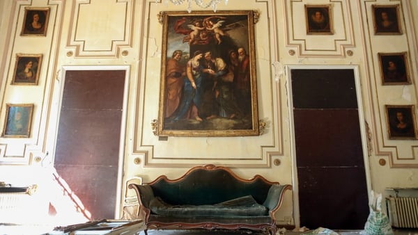 Furniture and artworks were damaged in the Sursock Palace after the Beirut port explosion