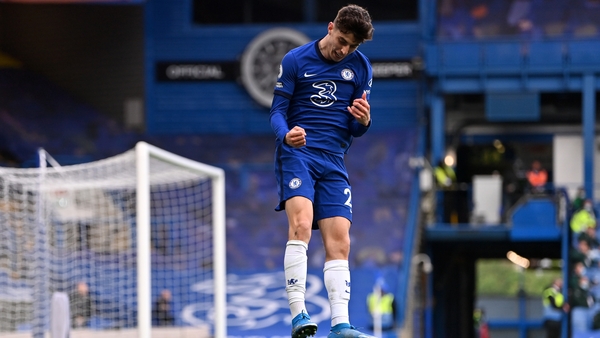 Havertz jumps for joy after scoring Chelsea's second