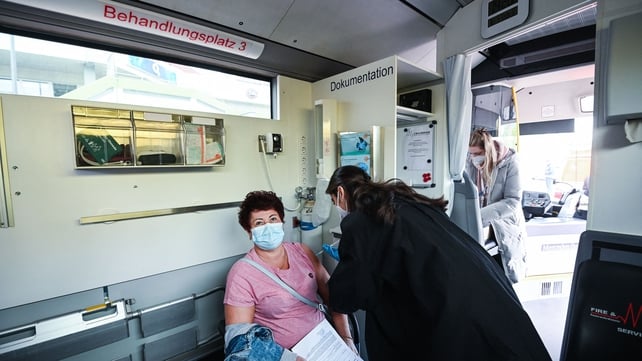 Mobile vaccination stations are being used to administer jabs in Cologne