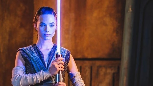 Disney the lightsaber will extend, retract, and light up at the touch of a button