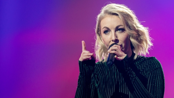 Lesley Roy performing during the first Eurovision rehearsal in Rotterdam
