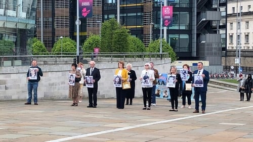 Relatives of those who died in Ballymurphy arriving at the ICC this morning