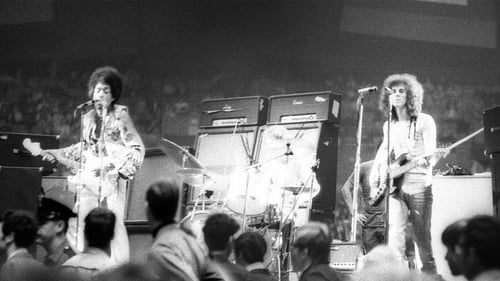 Noel (right) on stage with Jimi Hendrix and drummer Mitch Mitchell