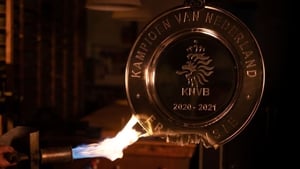The Eredivisie trophy being melted down