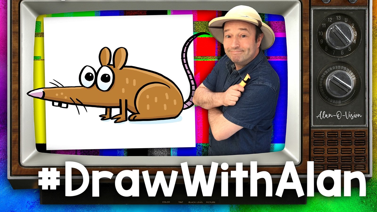 Draw With Alan - how to draw a mouse!