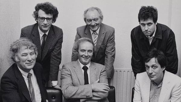 Seamus Deane (top, far left) with his Field Day Theatre Company Directors (top, from left) Brian Friel, Stephen Rea, (bottom, from left Seamus Heaney, David Hammond and Tom Paulin